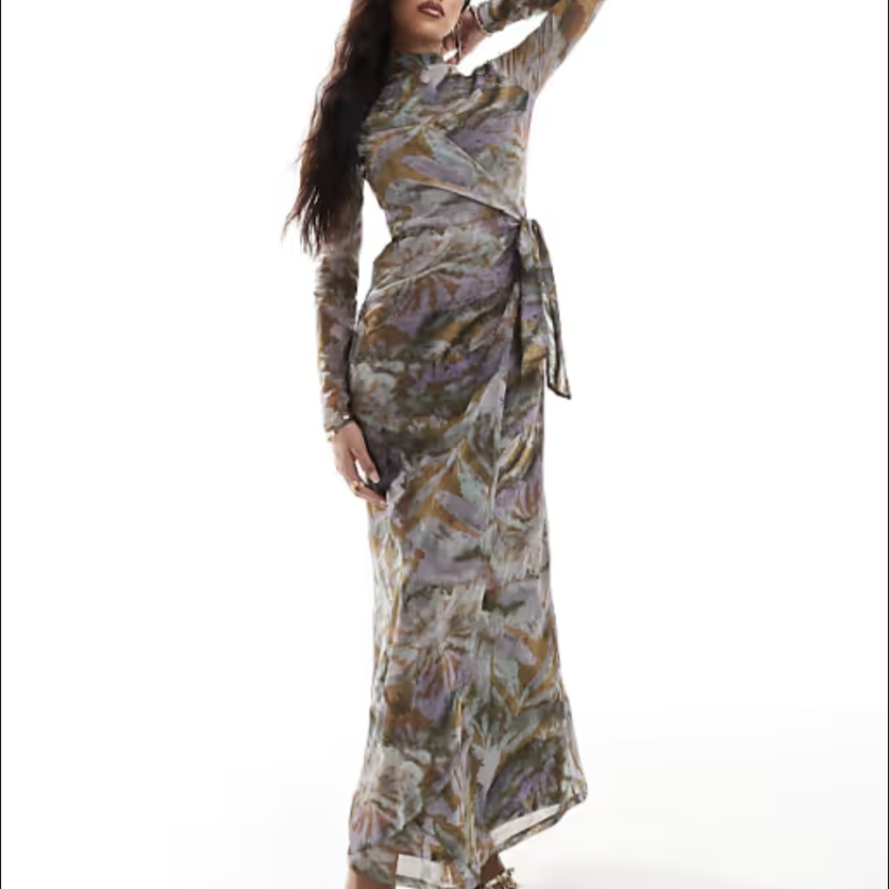 Elegant Multicolor Wrap Dress